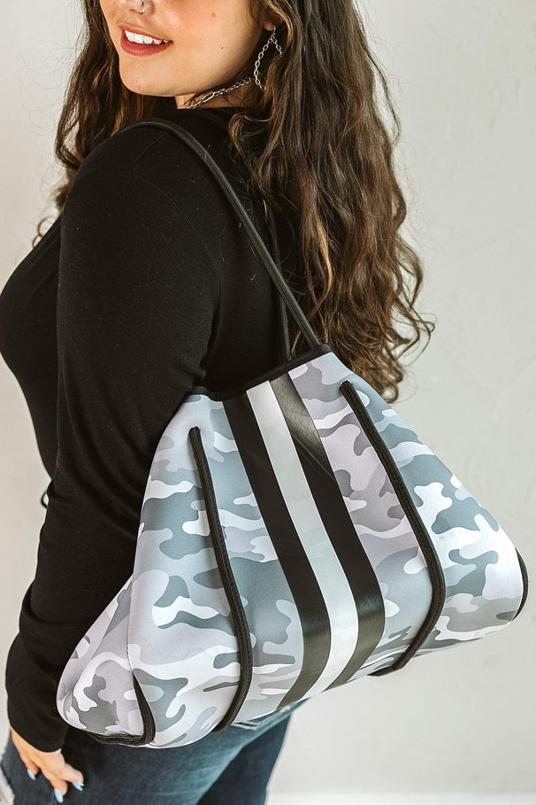Glitzy Girlz Boutique Bag The Jess Neoprene Bag with Crossbody | Snow Camo