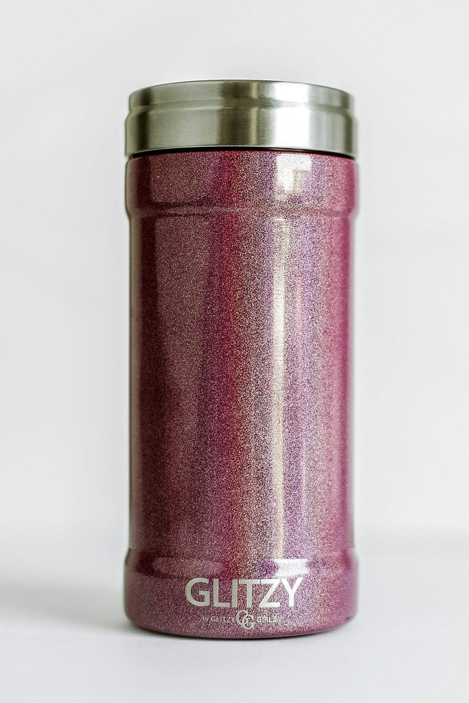 Glitzy Girlz Boutique Cooler DEAL OF THE DAY 12 Oz. Glitzy Skinny Can Cooler Merlot Glitter