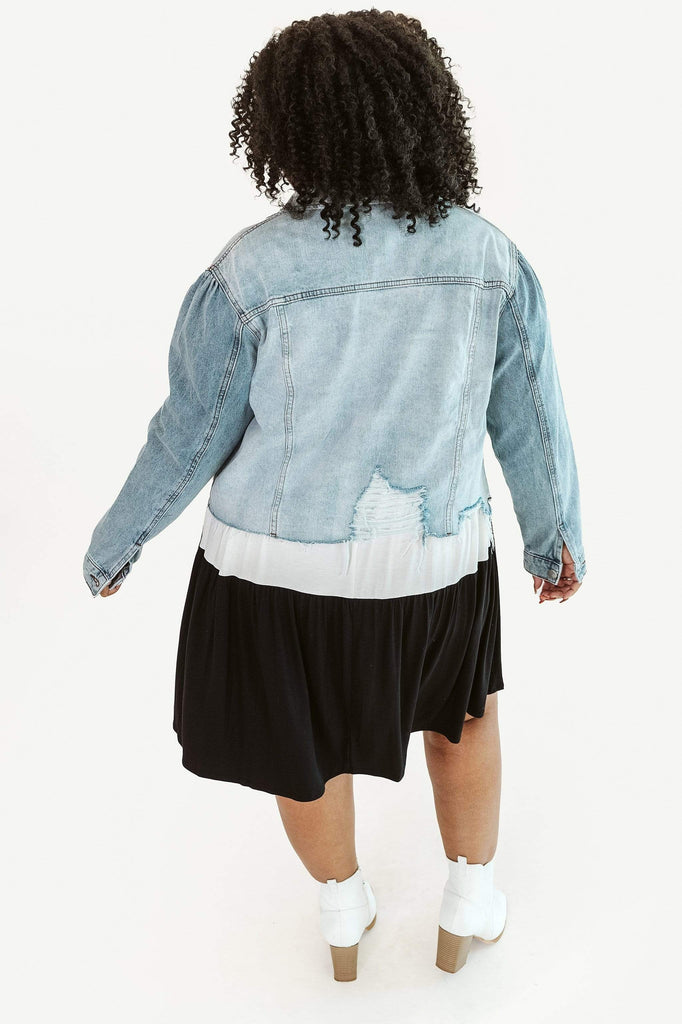 Glitzy Girlz Boutique Denim jacket Joy | Light Blue Denim Jacket 1X-6X