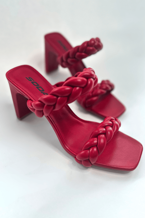 Glitzy Girlz Boutique Felt Red Dress Sandal