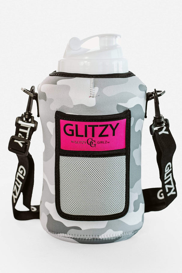 Glitzy Girlz Boutique Glitzy Gulp Water Jug, Snow Camo