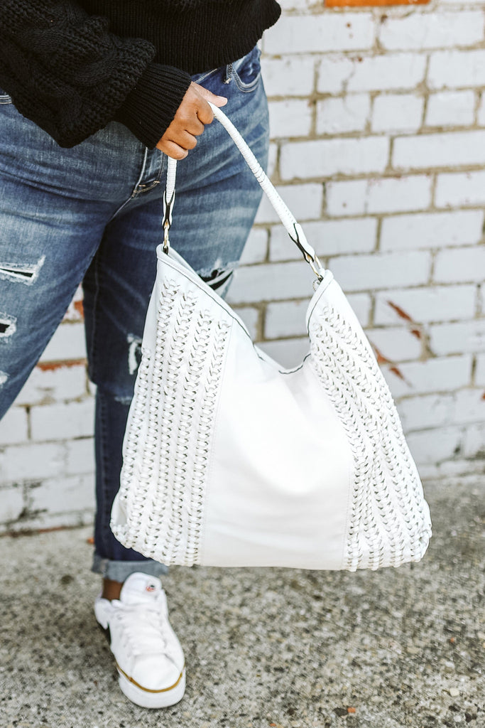 Glitzy Girlz Boutique Handbags ONE SIZE / White Austin | White With Black Edge Purse