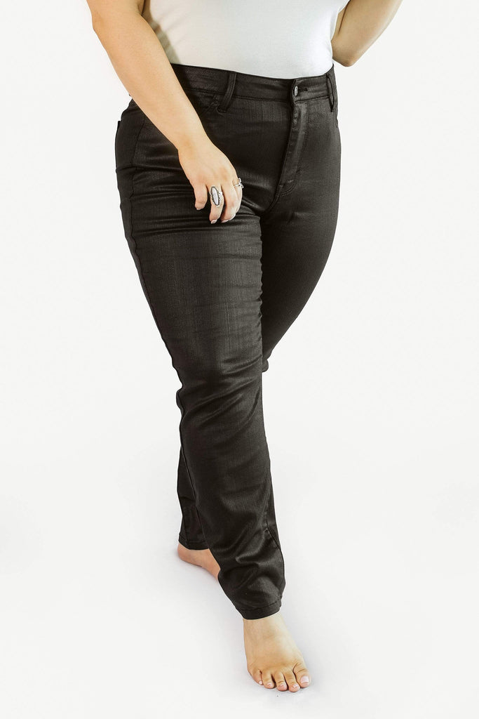 Glitzy Girlz Boutique jeans Kieran | Black Coated Skinny Jean 14-26