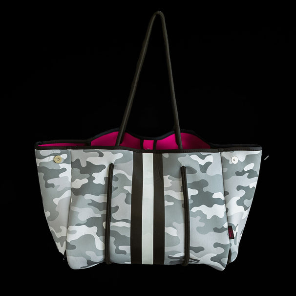 Glitzy Girlz Boutique Neoprene The Jess Neoprene Bag with Crossbody | Snow Camo