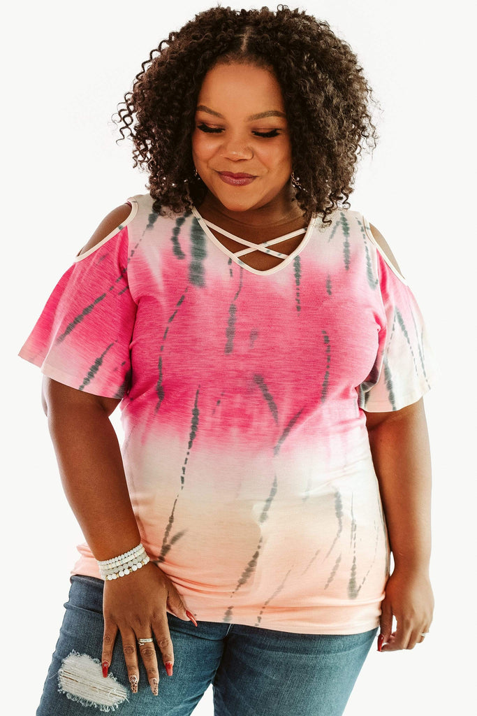 Glitzy Girlz Boutique SMALL / PINK Crazy Love Top | Trendy Plus Size Top