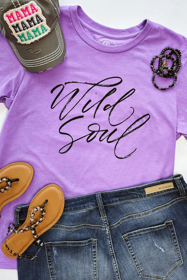 Glitzy Girlz Boutique Wild Soul Purple Graphic Tee